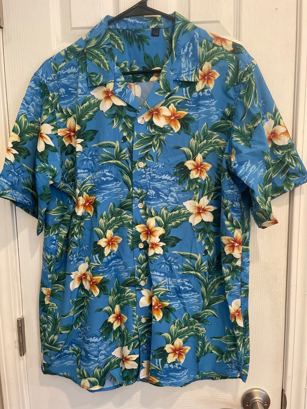"Design in Italy" Hawaiian Casual  Beach Print, Short Sleeve Shirt, A33